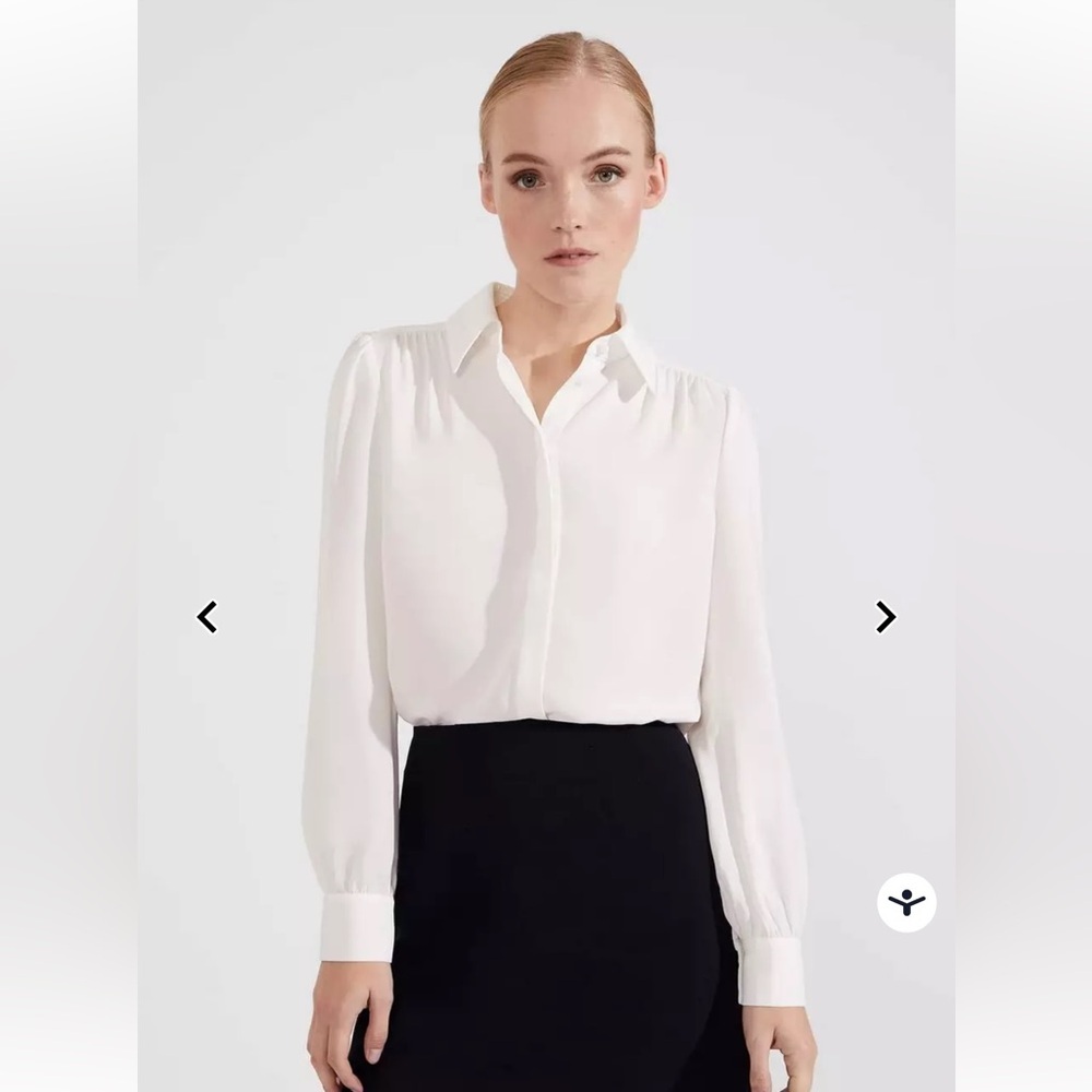 Hobbs London Ivory Long Sleeve Caitlyn Shirt Size US12